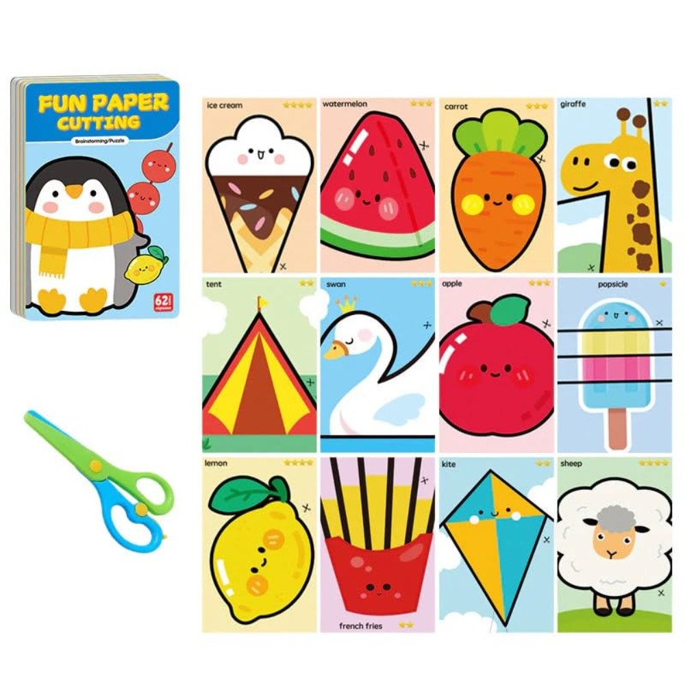 Art Craft For Preschoolers - Safety Children Paper Cuttings Kits with