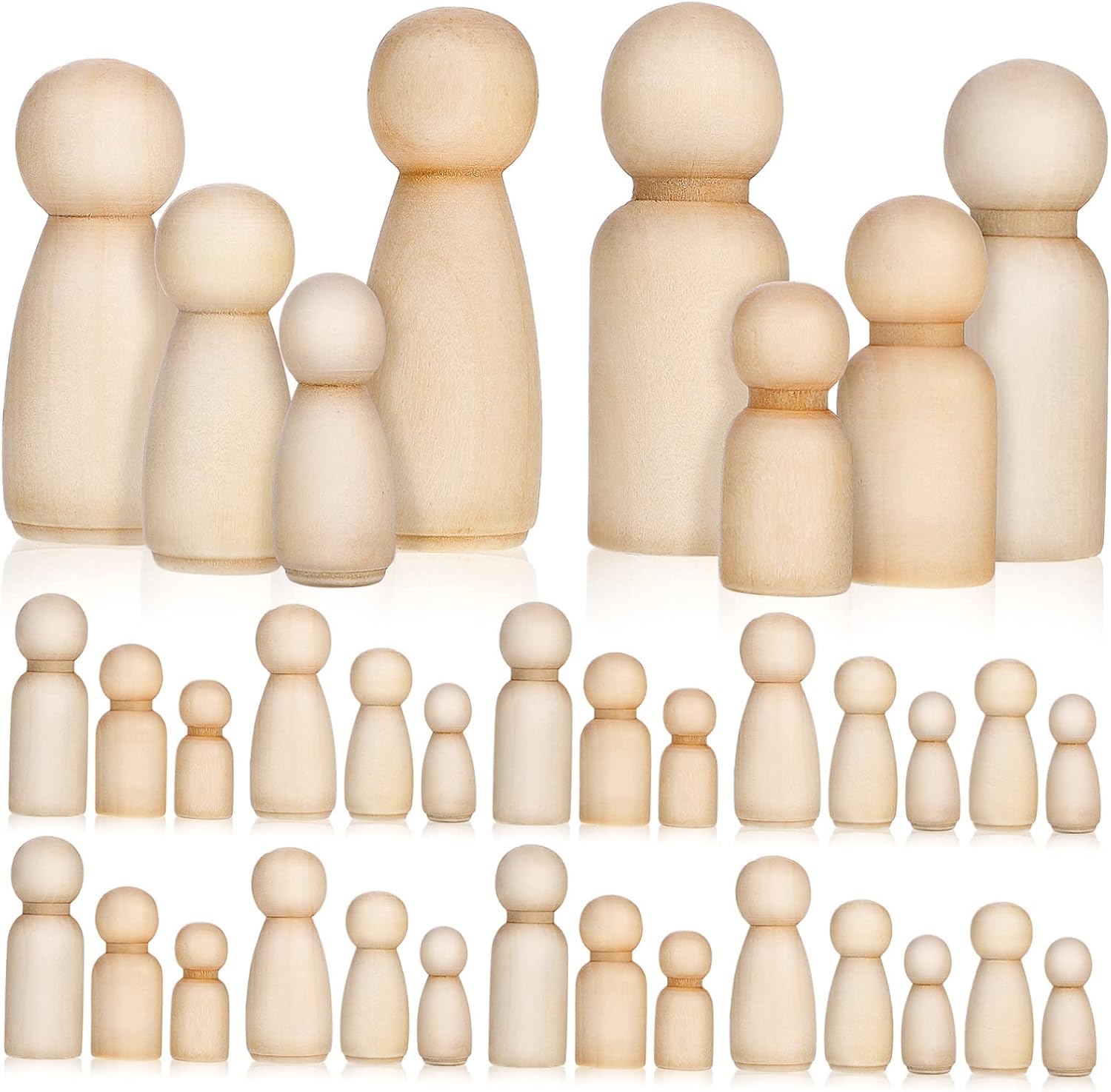 Art And Craft For Nursery - 10pcs Natural Color Unfinished Wood Peg