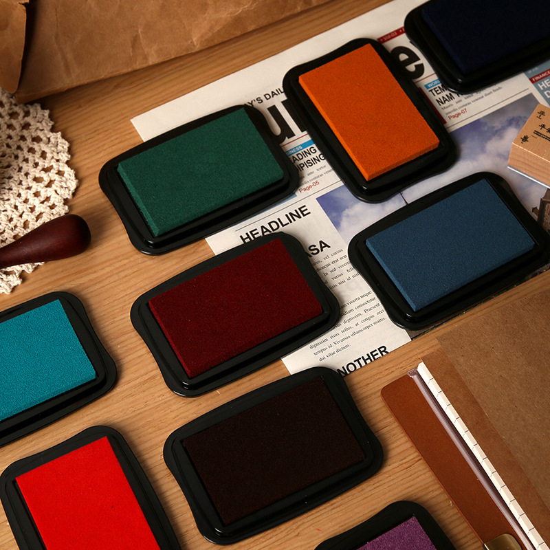 Stamping Ink Pad - 12 Colors Vintage Solid Color Large