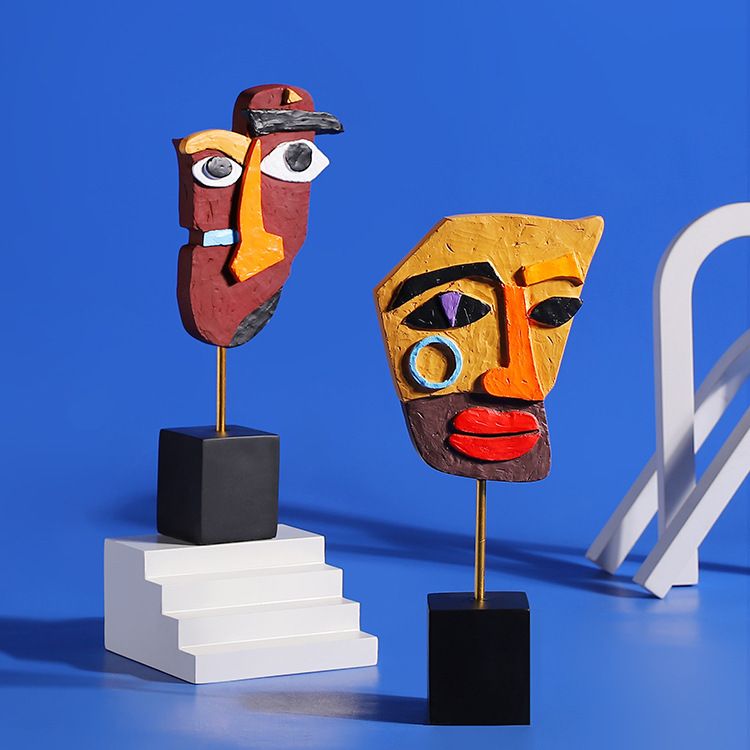 Tv Art And Craft - Creative Abstract Human Face Colorful Twisted
