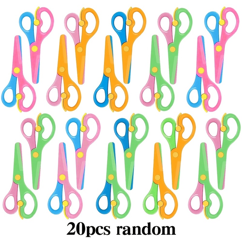 Art Craft For Preschoolers - 10/20Pcs Kids Safety Plastic Scissors, Toddler