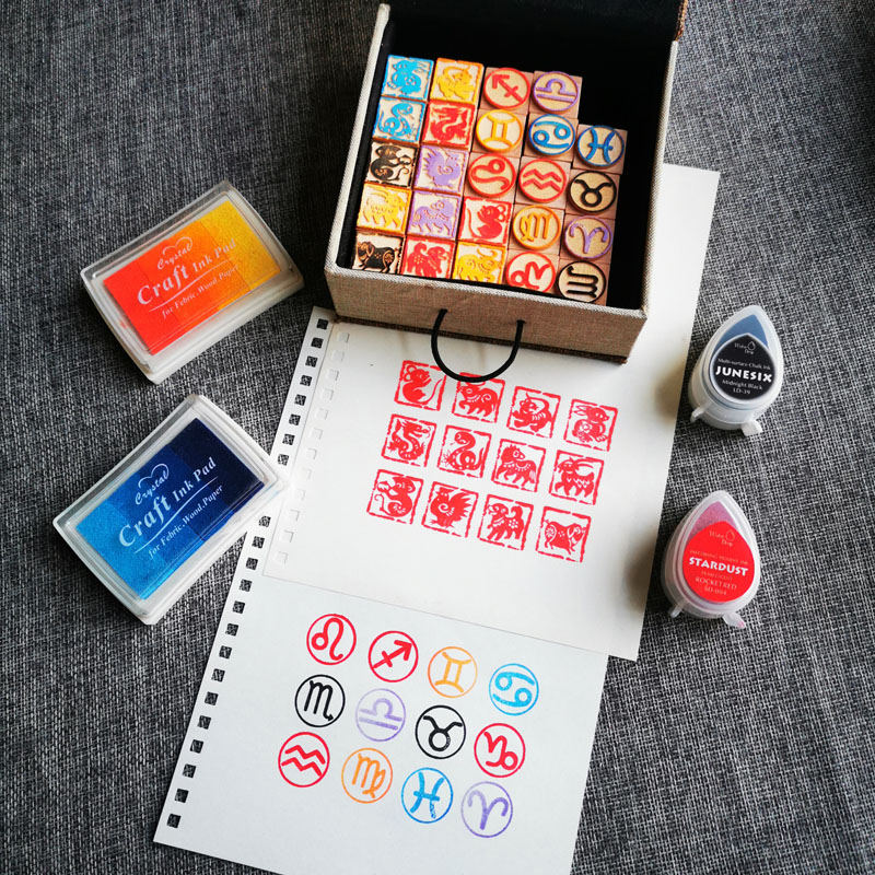 Stamping Ink Pad - DIY Twelve Zodiac Seals Twelve Constellations