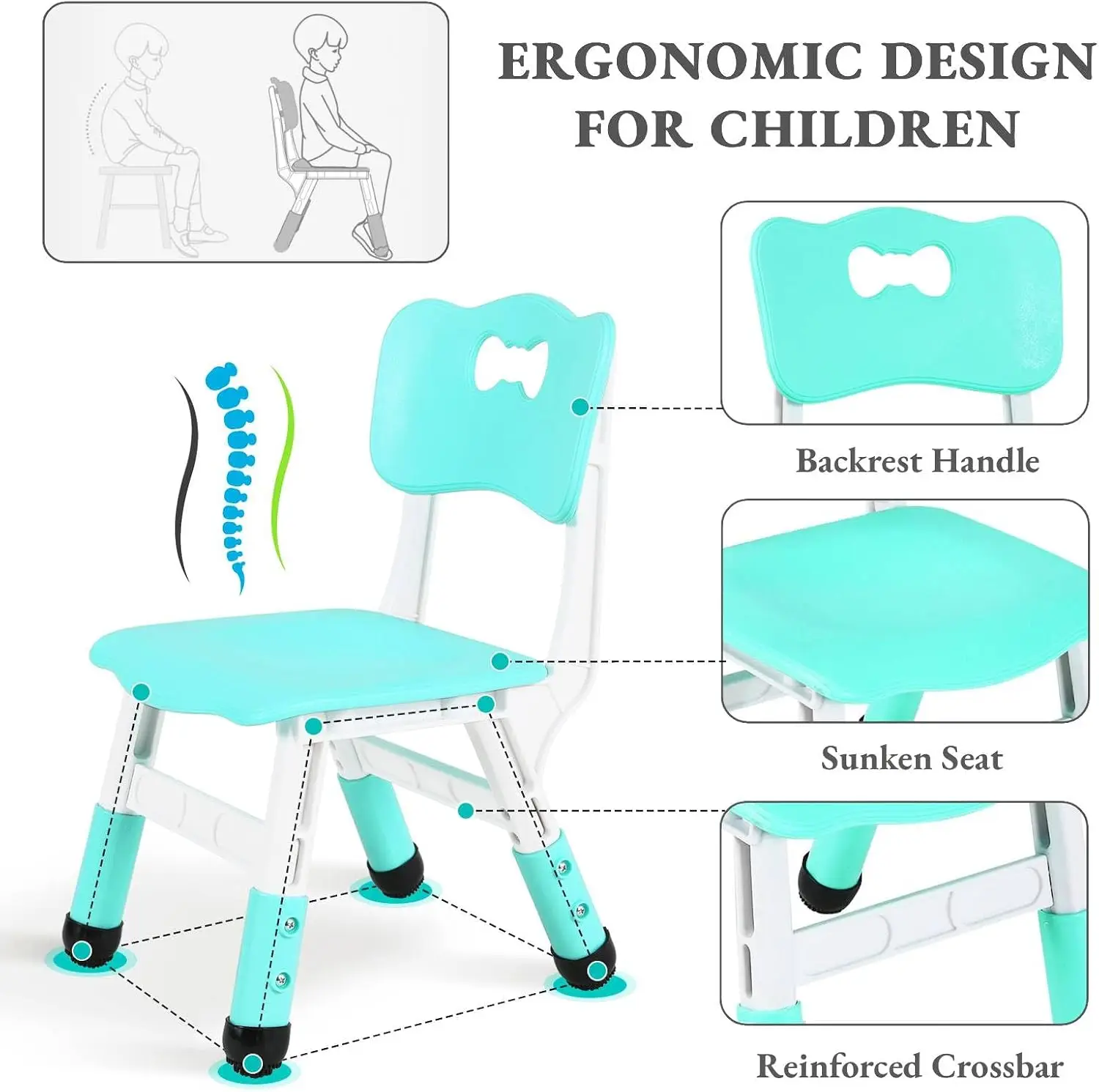 Kids Table and 6 Chairs Set, H - Art Craft For Preschoolers 评论和价格