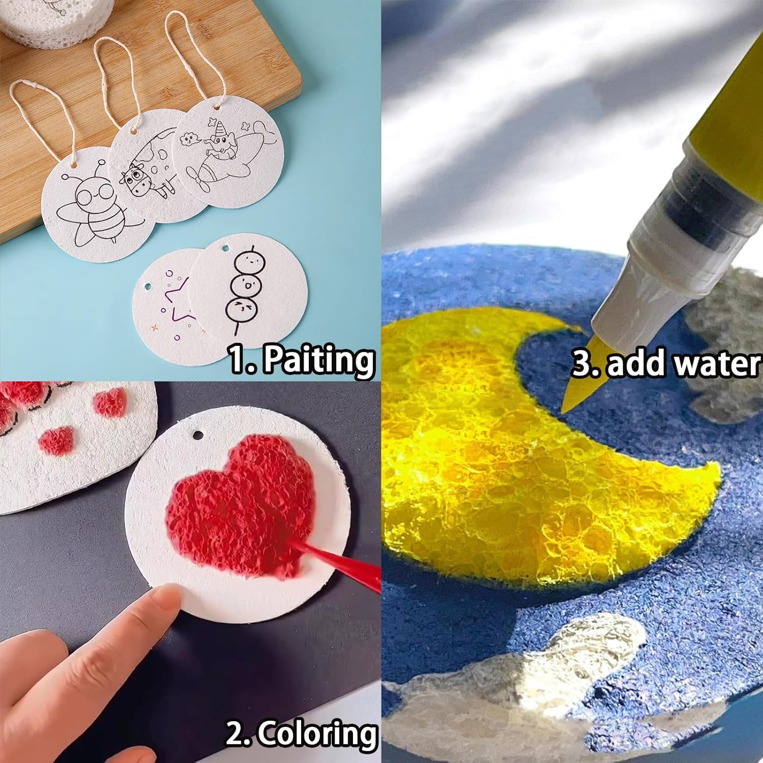 3D Puffy Foam Texture Painting - Art Craft With Paper 评论和价格