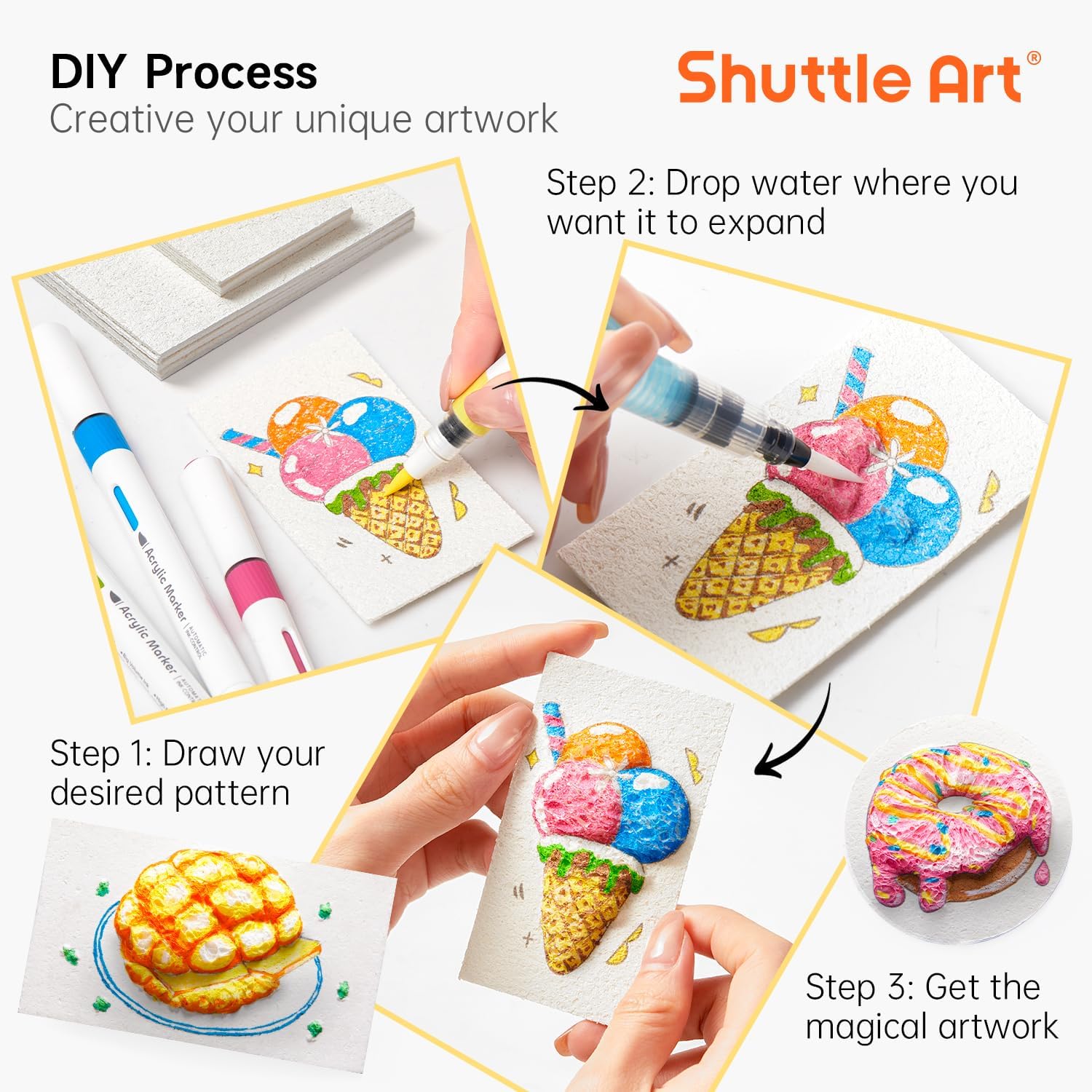 3D Puffy Foam Texture Painting - Art Craft With Paper 评论和价格