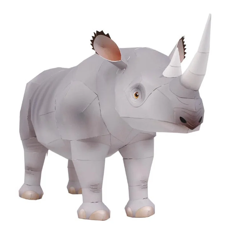Rhinoceros Hook-lipped Handmad - Art Craft Cardboard 评论和价格