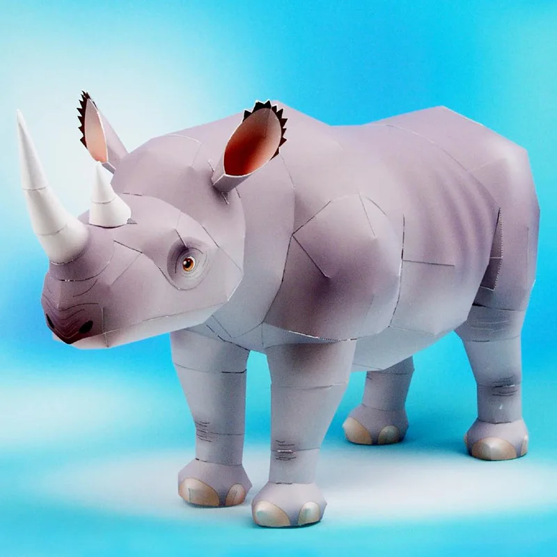 Rhinoceros Hook-lipped Handmad - Art Craft Cardboard 评论和价格