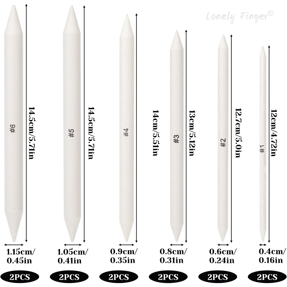 6/12 Pcs Blending Stumps, Pape - Art Craft Blend 评论和价格