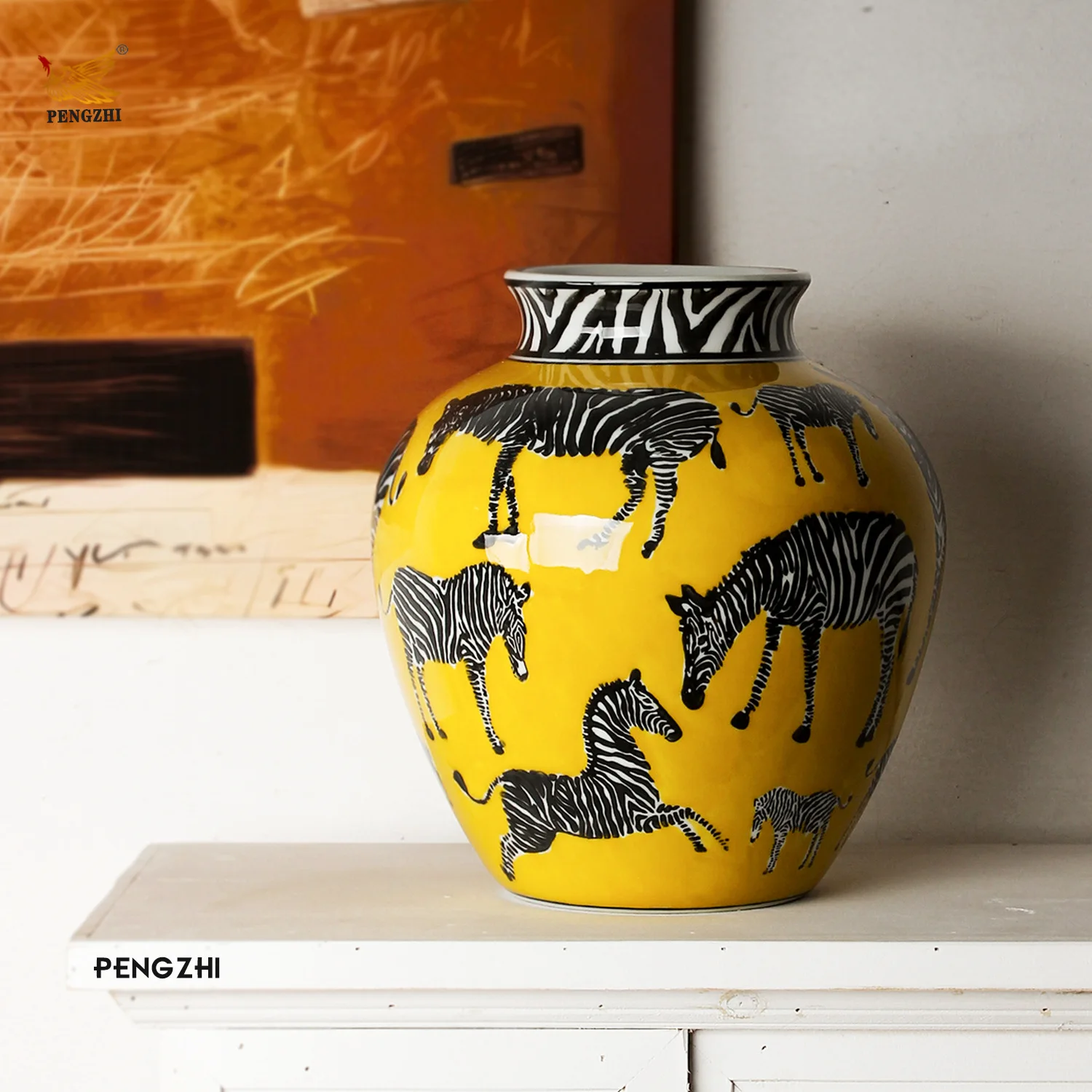 Ceramic Vase Zebra Pattern Vin - Art Craft Zebra 评论和价格