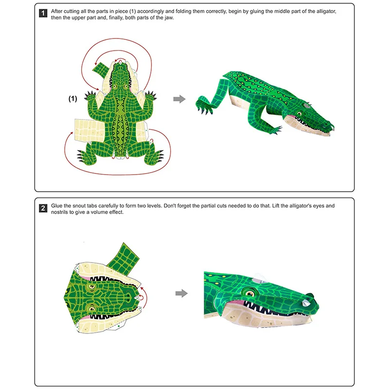 Alligator Crocodile Folding Or - Art Craft Cardboard 评论和价格