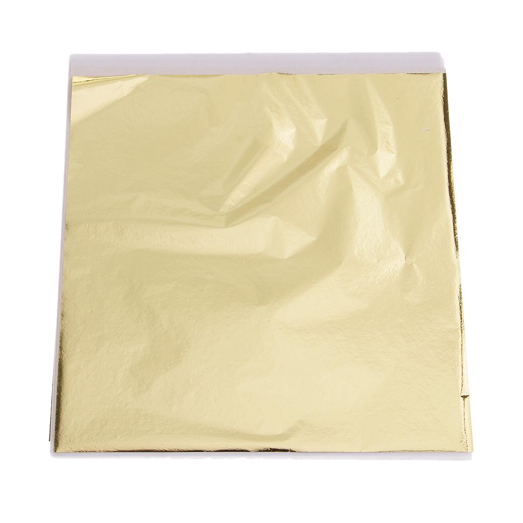 100x 14cm Gold Leaf Sheets Gil - Art Craft With Paper 评论和价格
