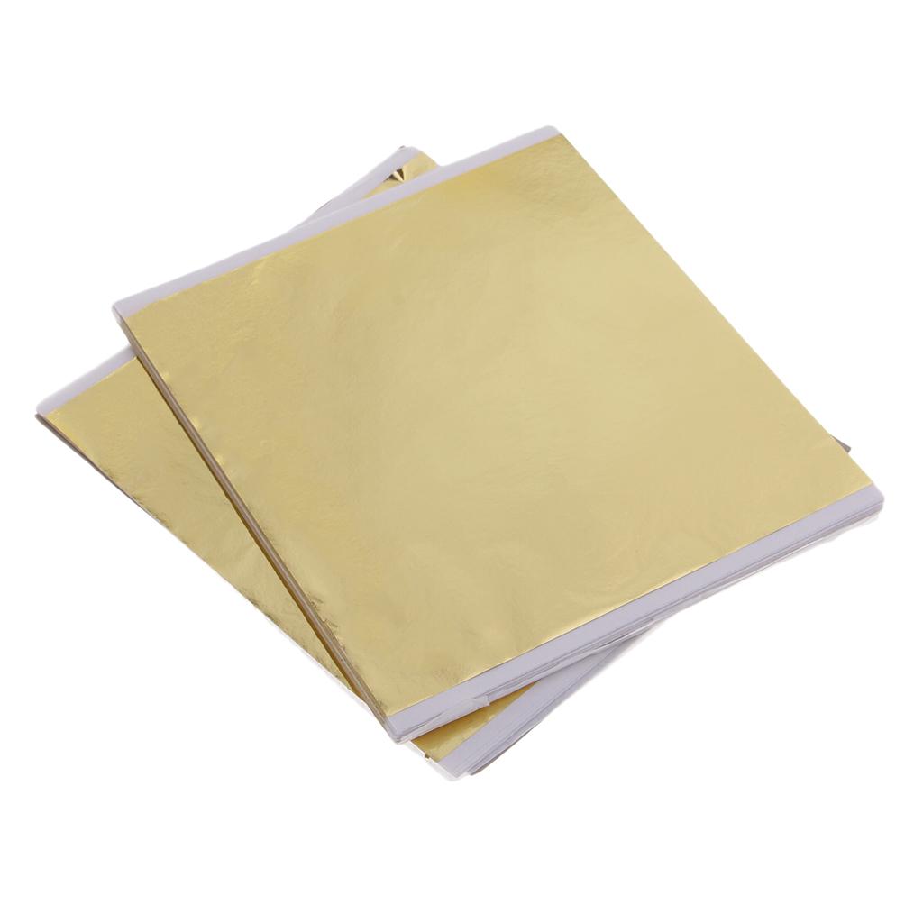 100x 14cm Gold Leaf Sheets Gil - Art Craft With Paper 评论和价格
