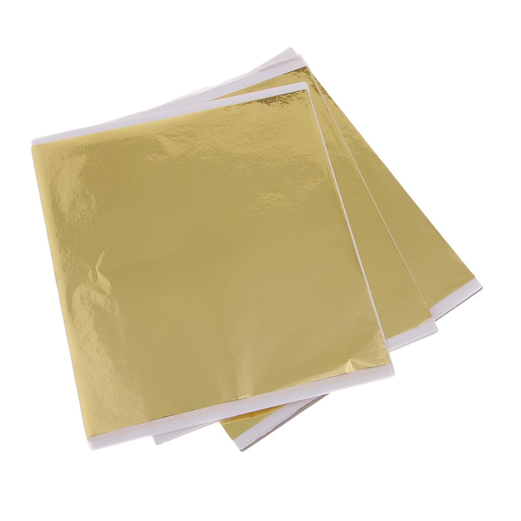 100x 14cm Gold Leaf Sheets Gil - Art Craft With Paper 评论和价格