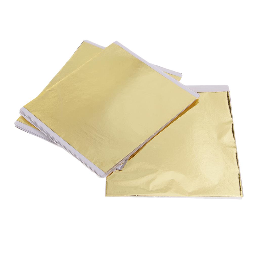 100x 14cm Gold Leaf Sheets Gil - Art Craft With Paper 评论和价格