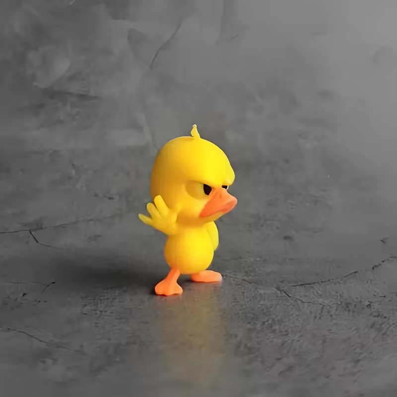 6cm Angry Yellow Duck Statue w - Art Craft Duck 评论和价格