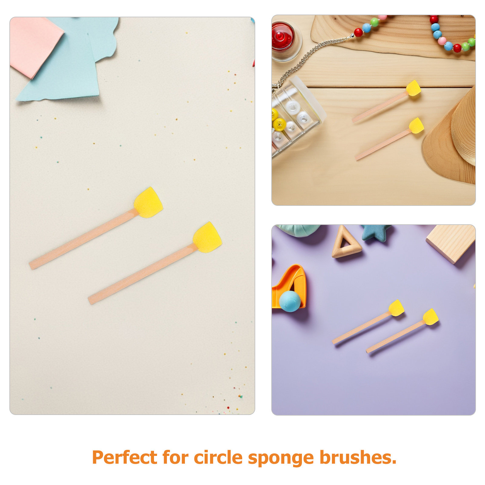 80Pcs Round Sponge Brushes Woo - Art Craft For Preschoolers 评论和价格