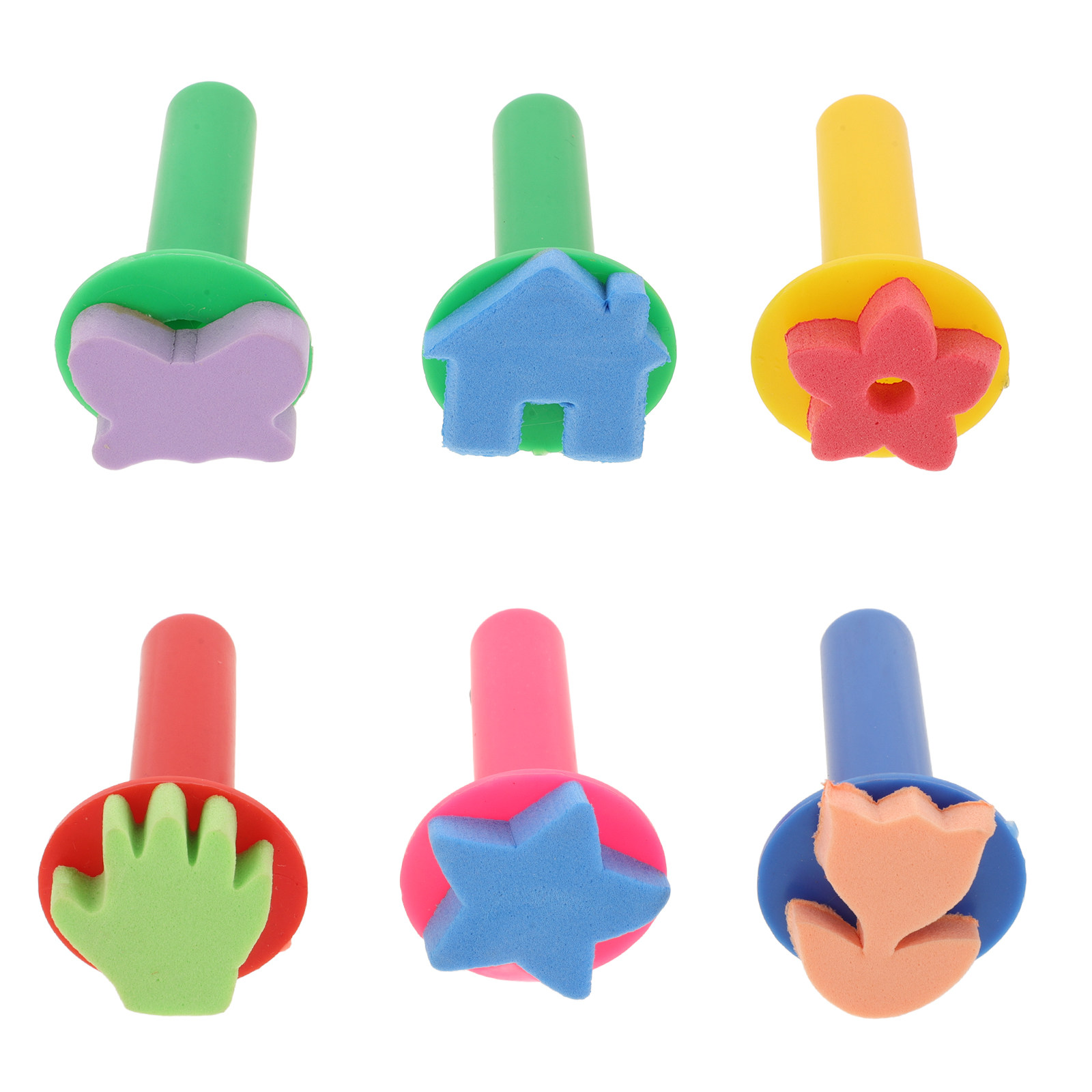 6Pcs Kids Foam Sponge Brush Se - Art Craft For Preschoolers 评论和价格