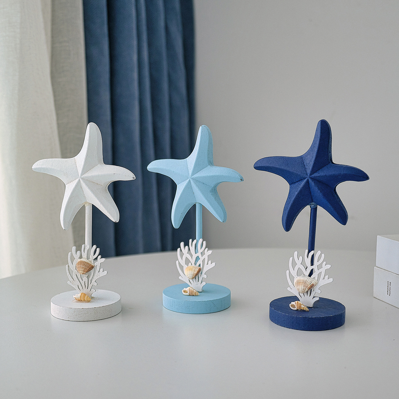 3Pcs Ocean Style Wooden Starfi - Art Craft Restaurant 评论和价格