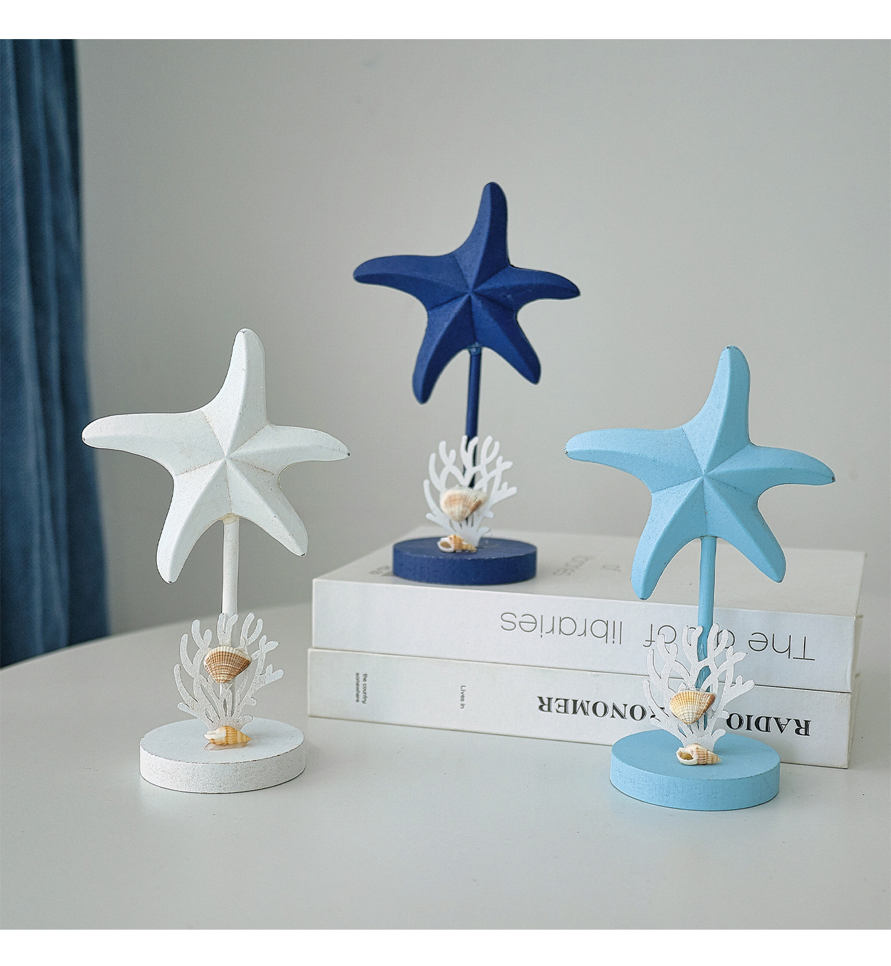 3Pcs Ocean Style Wooden Starfi - Art Craft Restaurant 评论和价格