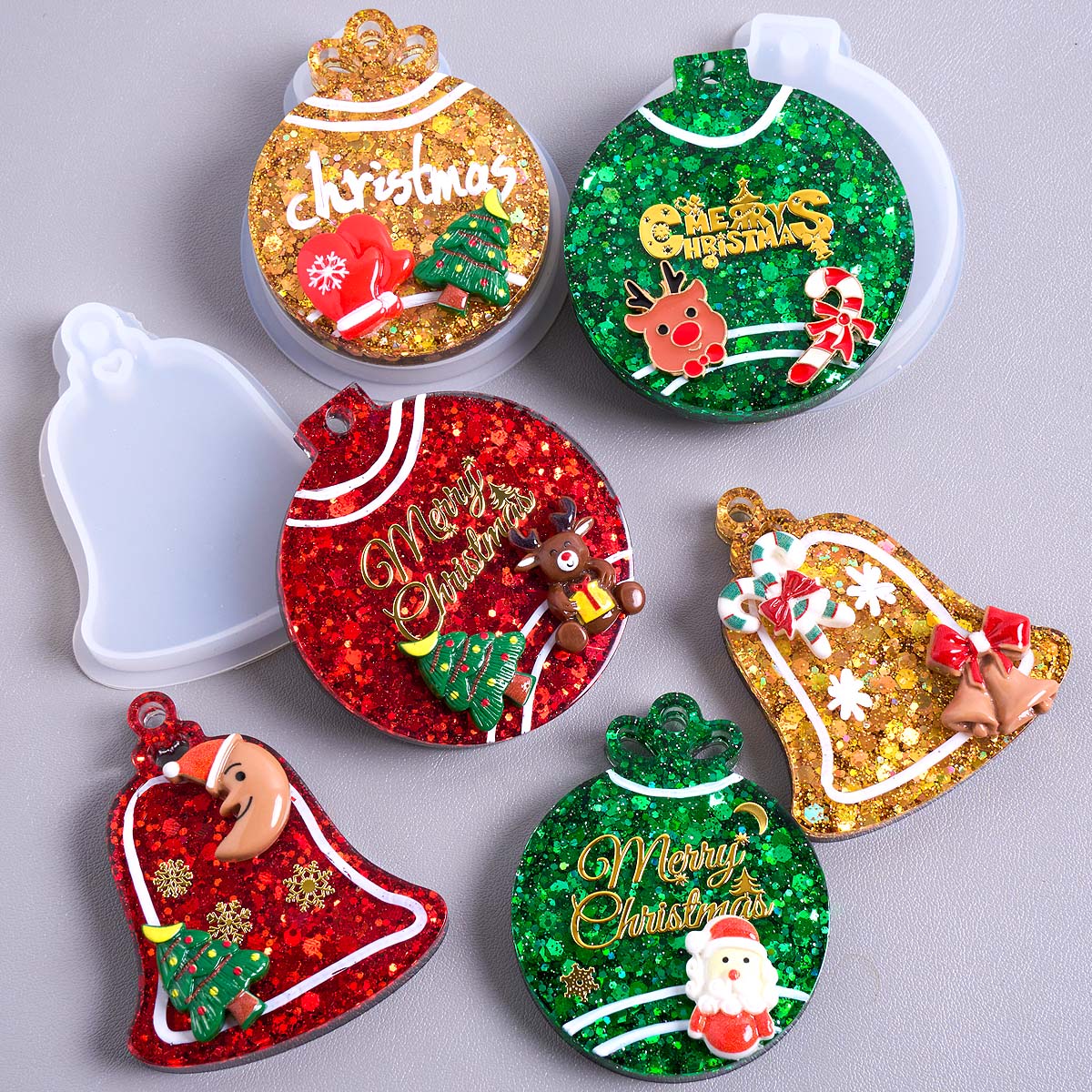 Xmas Tag Pendant Silicone Mold - Resin Casting Mold 评论和价格