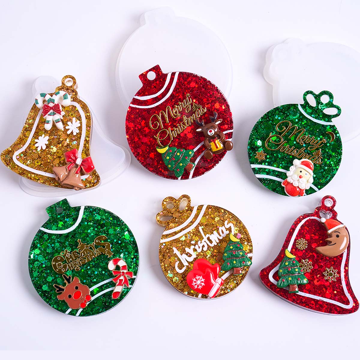 Xmas Tag Pendant Silicone Mold - Resin Casting Mold 评论和价格