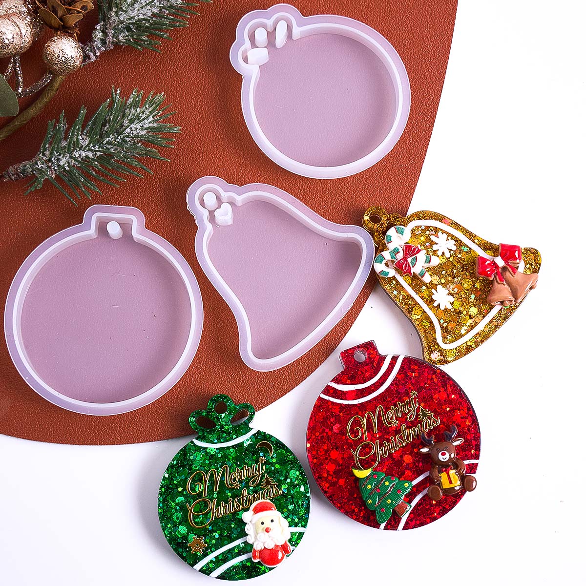 Xmas Tag Pendant Silicone Mold - Resin Casting Mold 评论和价格