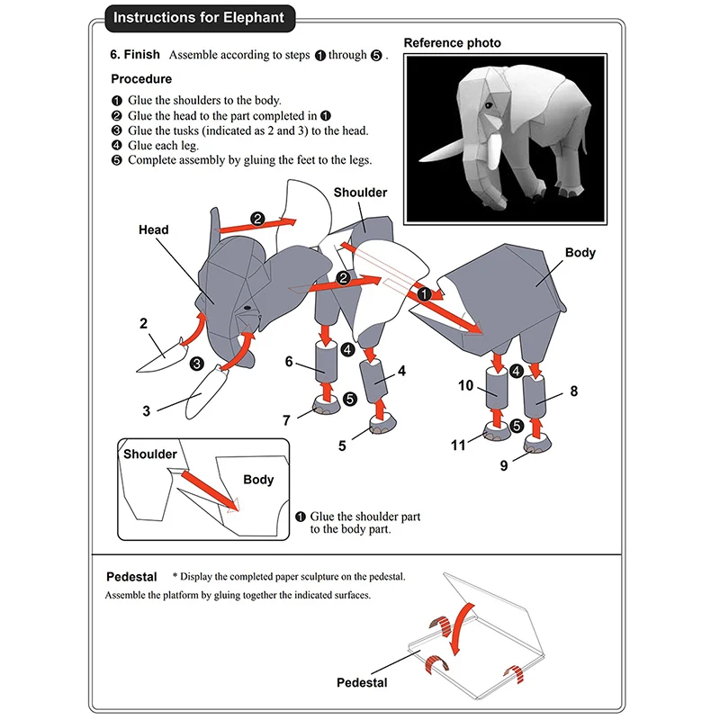 African Elephant Origami Art M - Art Craft Cardboard 评论和价格