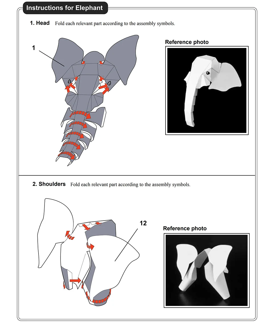 African Elephant Origami Art M - Art Craft Cardboard 评论和价格