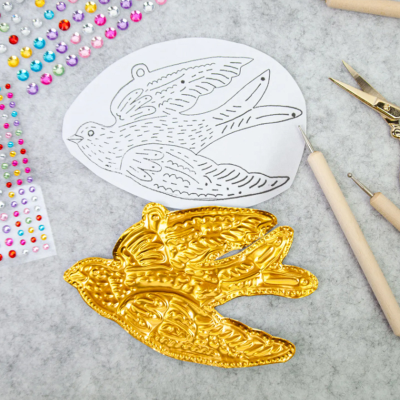 DIY Gold Foil Art Relief Chris - Art Craft With Paper 评论和价格