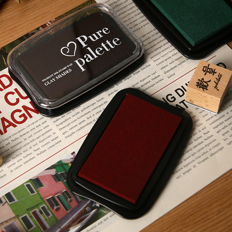 12 Colors Vintage Solid Color  - Stamping Ink Pad 评论和价格