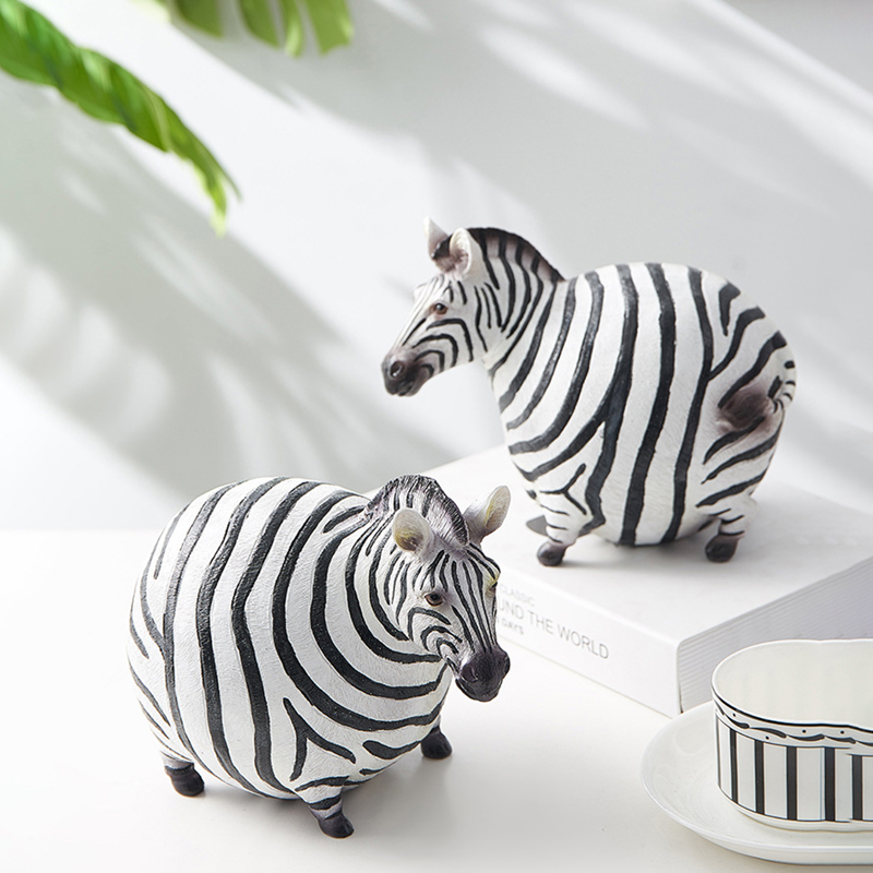 Nordic Creative Resin Cute Fat - Art Craft Zebra 评论和价格