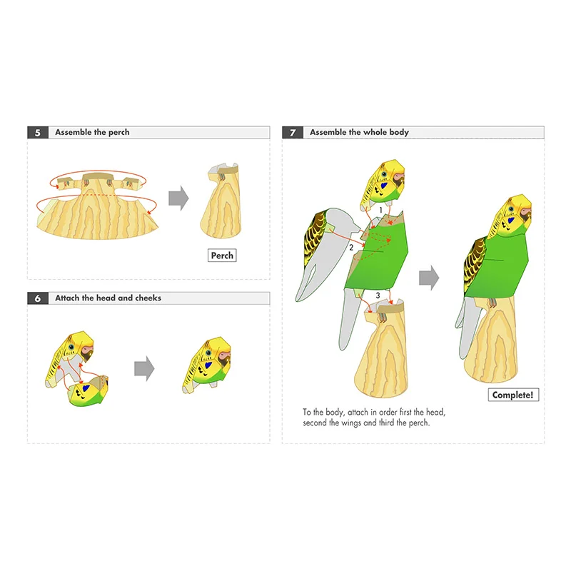 Budgerigar Parrot Bird Handmad - Art Craft Cardboard 评论和价格