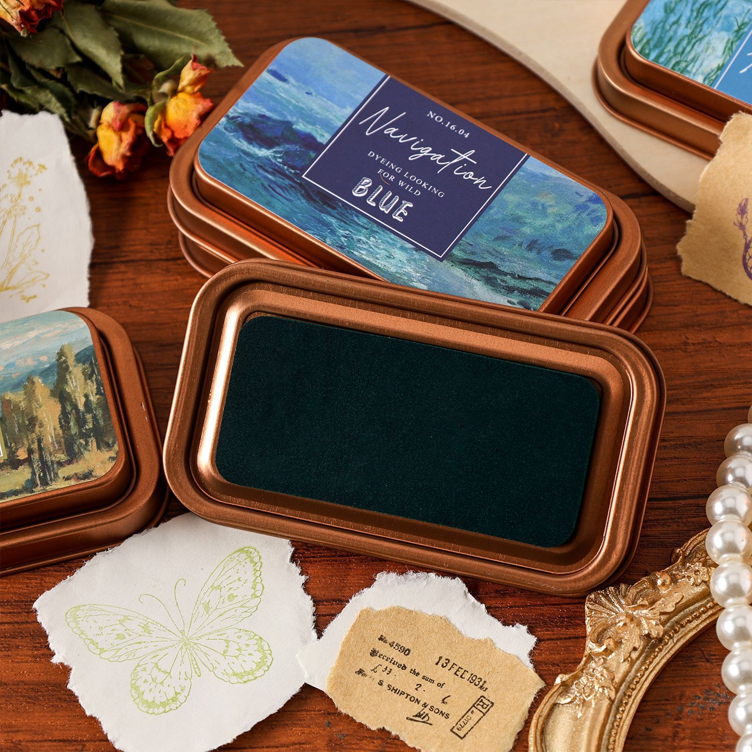 1 Iron Box Color Ink Sponge St - Stamping Ink Pad 评论和价格