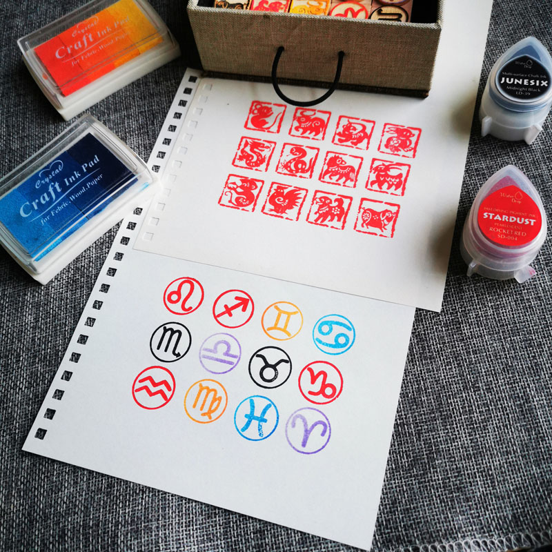 DIY Twelve Zodiac Seals Twelve - Stamping Ink Pad 评论和价格