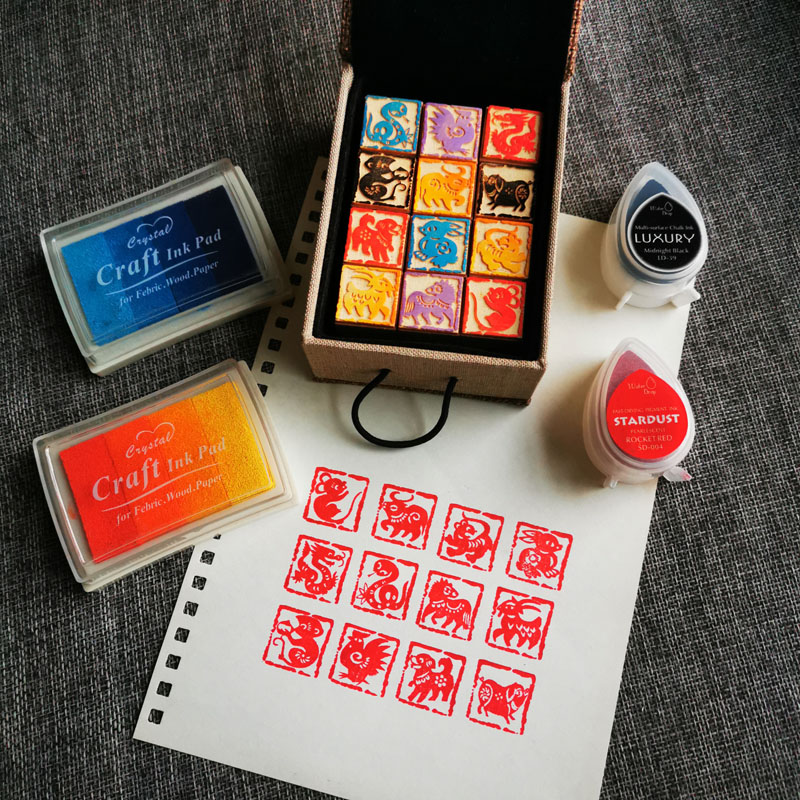 DIY Twelve Zodiac Seals Twelve - Stamping Ink Pad 评论和价格