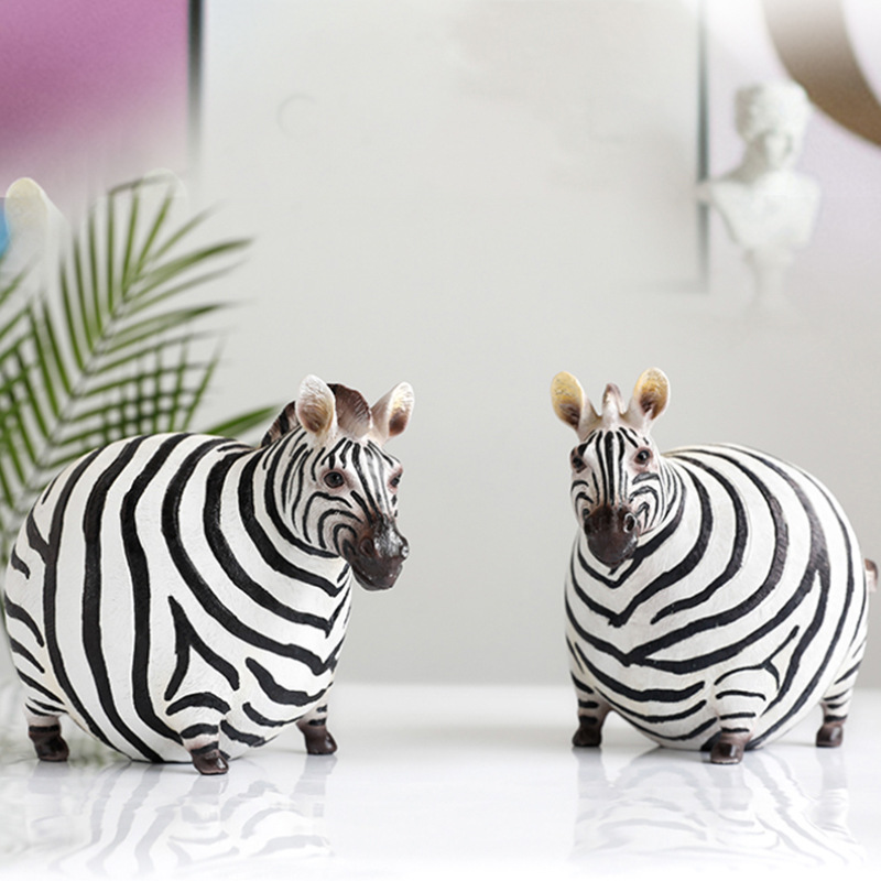 Nordic Creative Resin Cute Fat - Art Craft Zebra 评论和价格