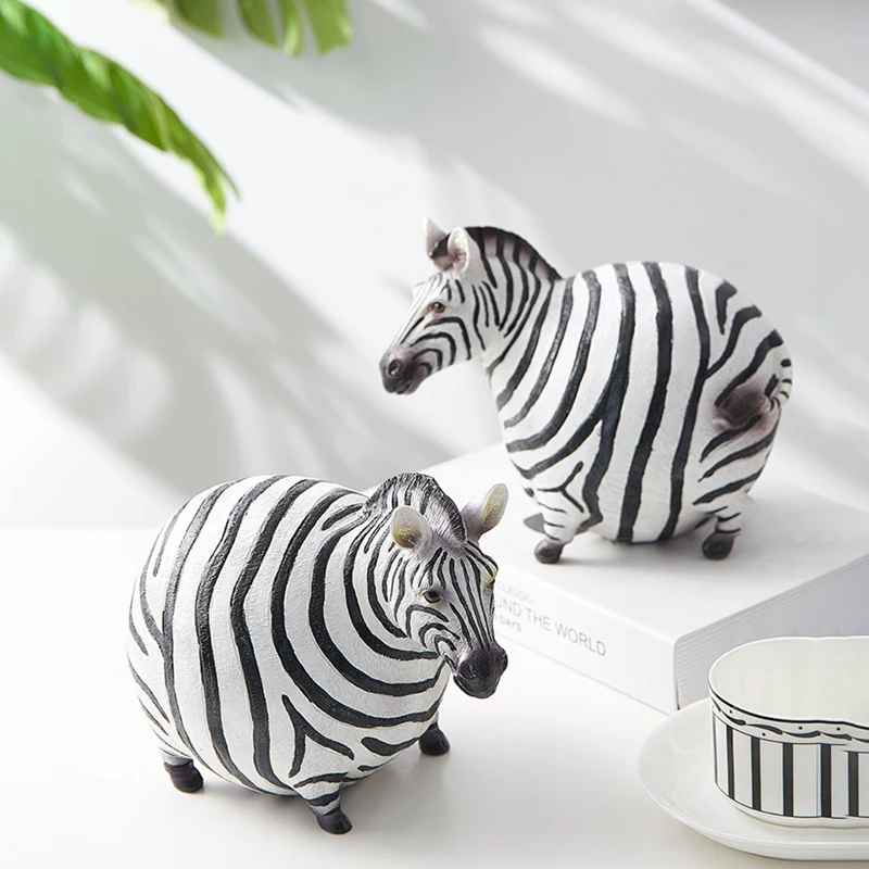Nordic Creative Resin Cute Fat - Art Craft Zebra 评论和价格
