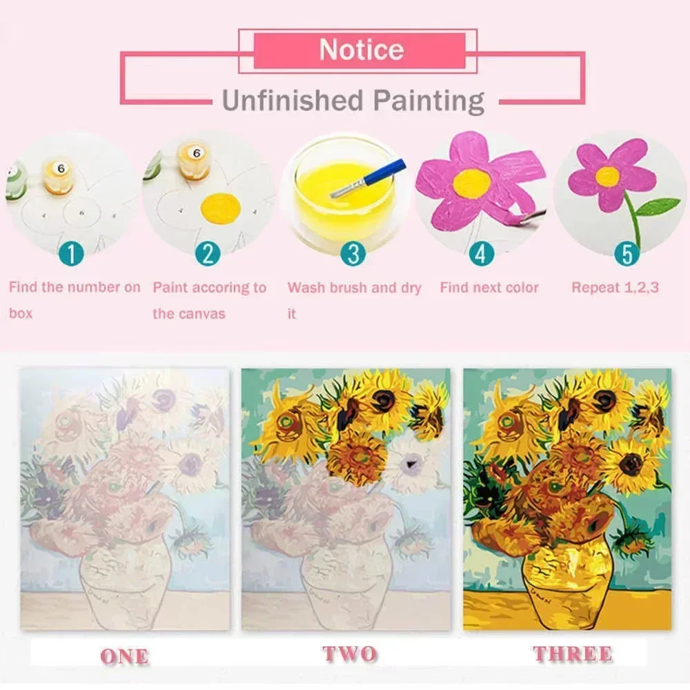 Oil Painting By Numbers Flower - Tv Art And Craft 评论和价格