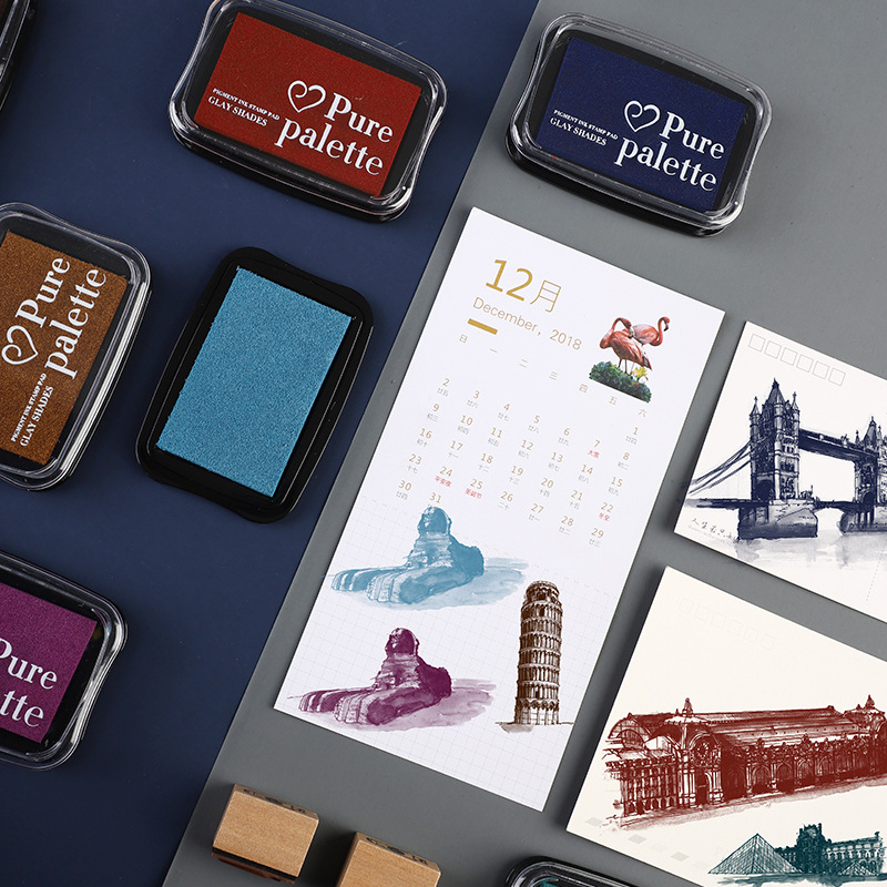 12 Colors Large Size Vintage I - Stamping Ink Pad 评论和价格