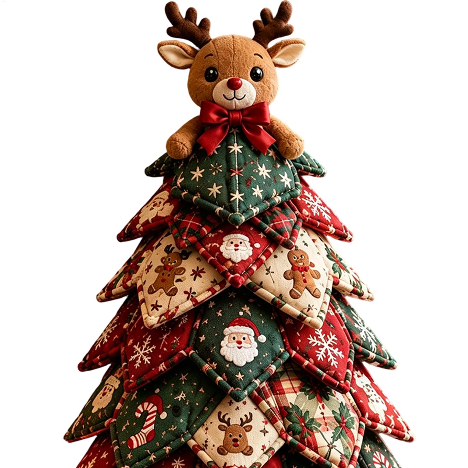 Christmas Quilted Fabric Tree  - Art Craft Handmade 评论和价格